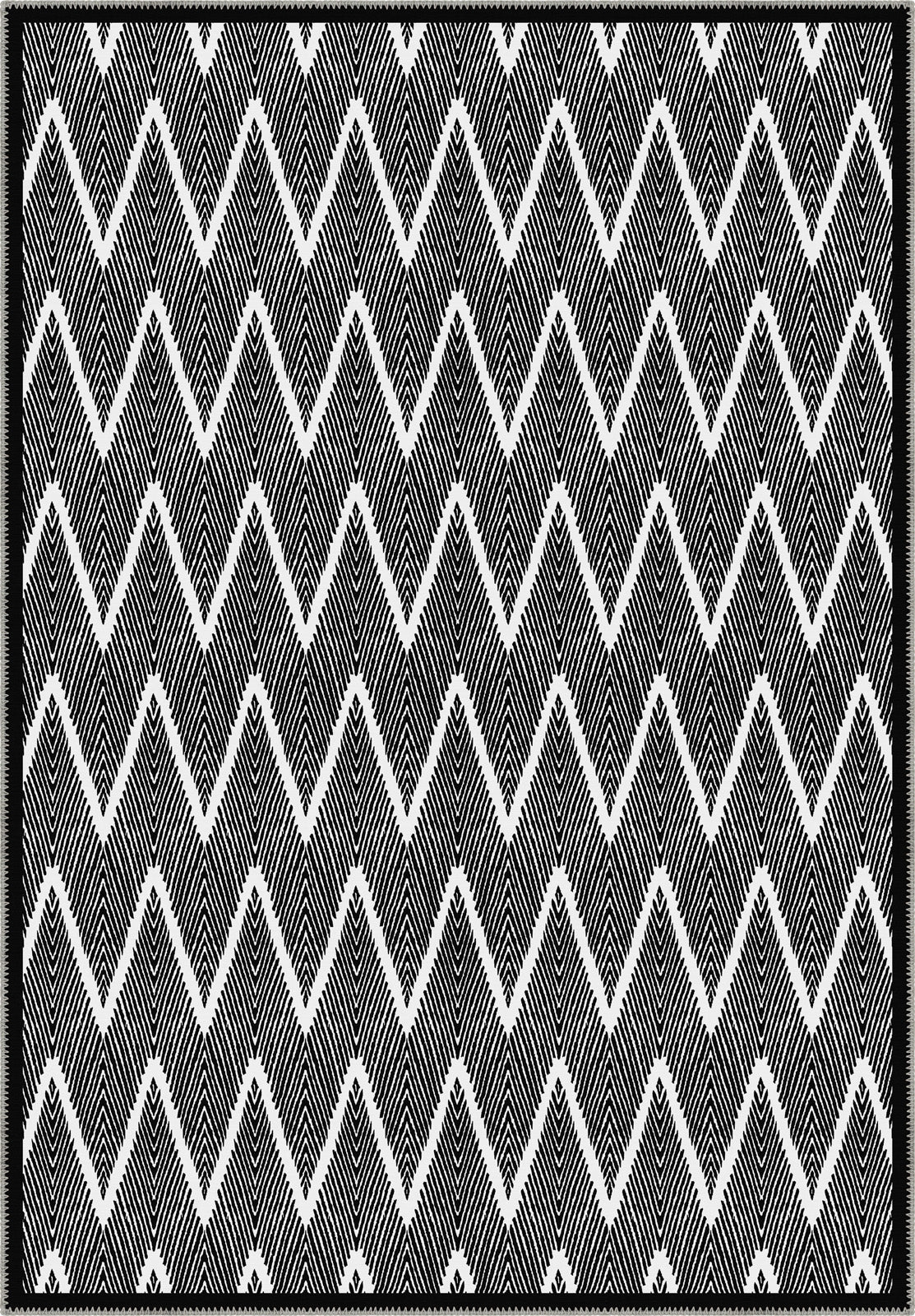 Siena Black and White Chevron Rug