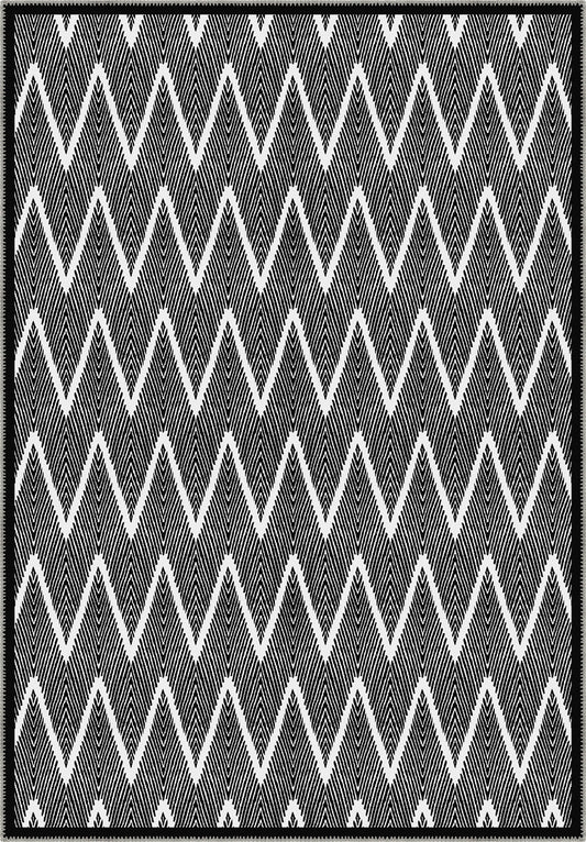Siena Black and White Chevron Rug