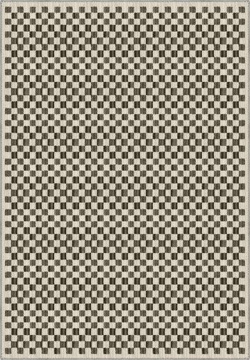 Ophelia Beige Brown Checkered Rug