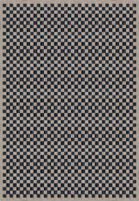 Ophelia Blue Checkered Rug