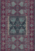 Andrew Burgundy Purple Vintage Washable Rug