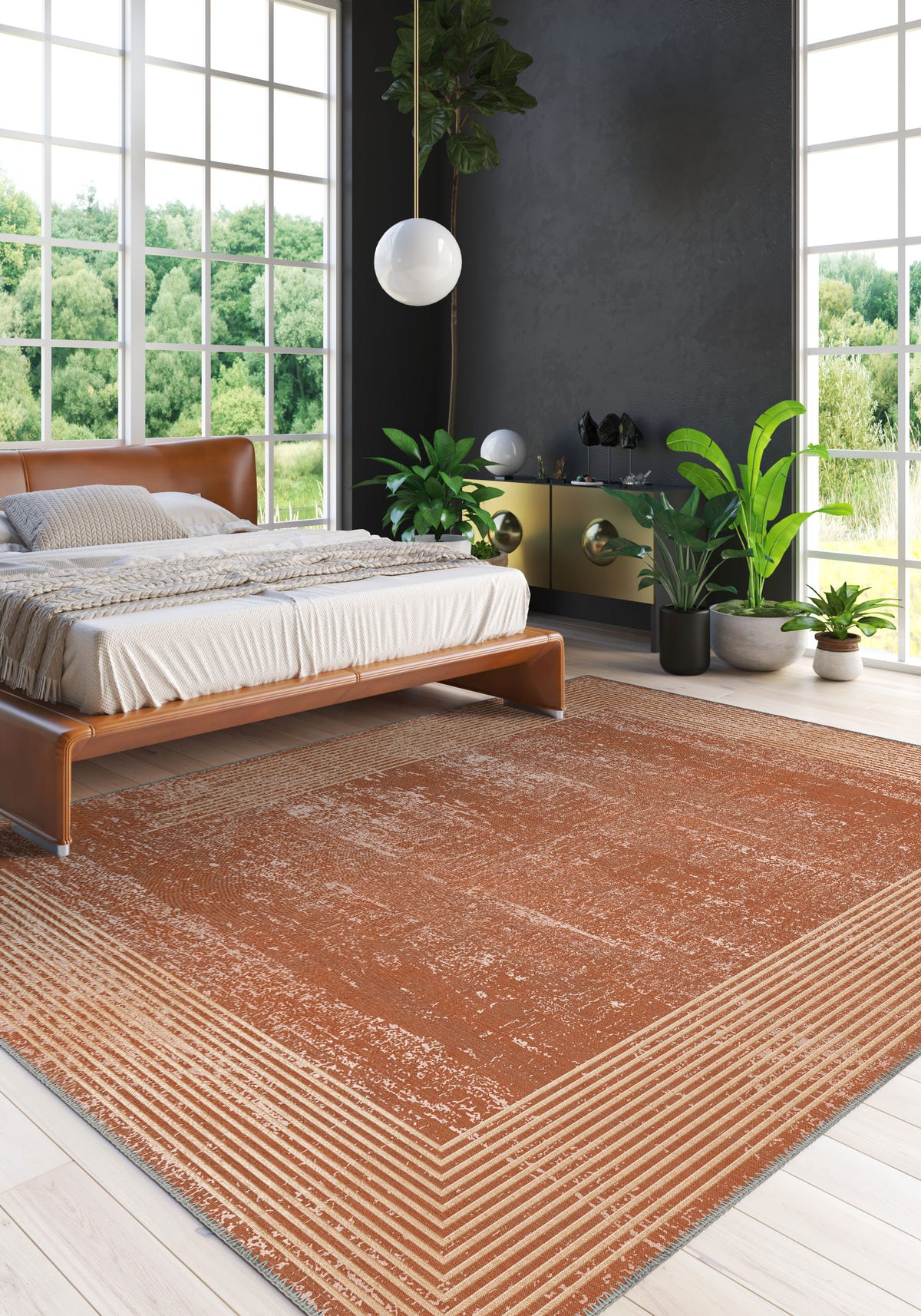 Ayden Modern Orange Rug