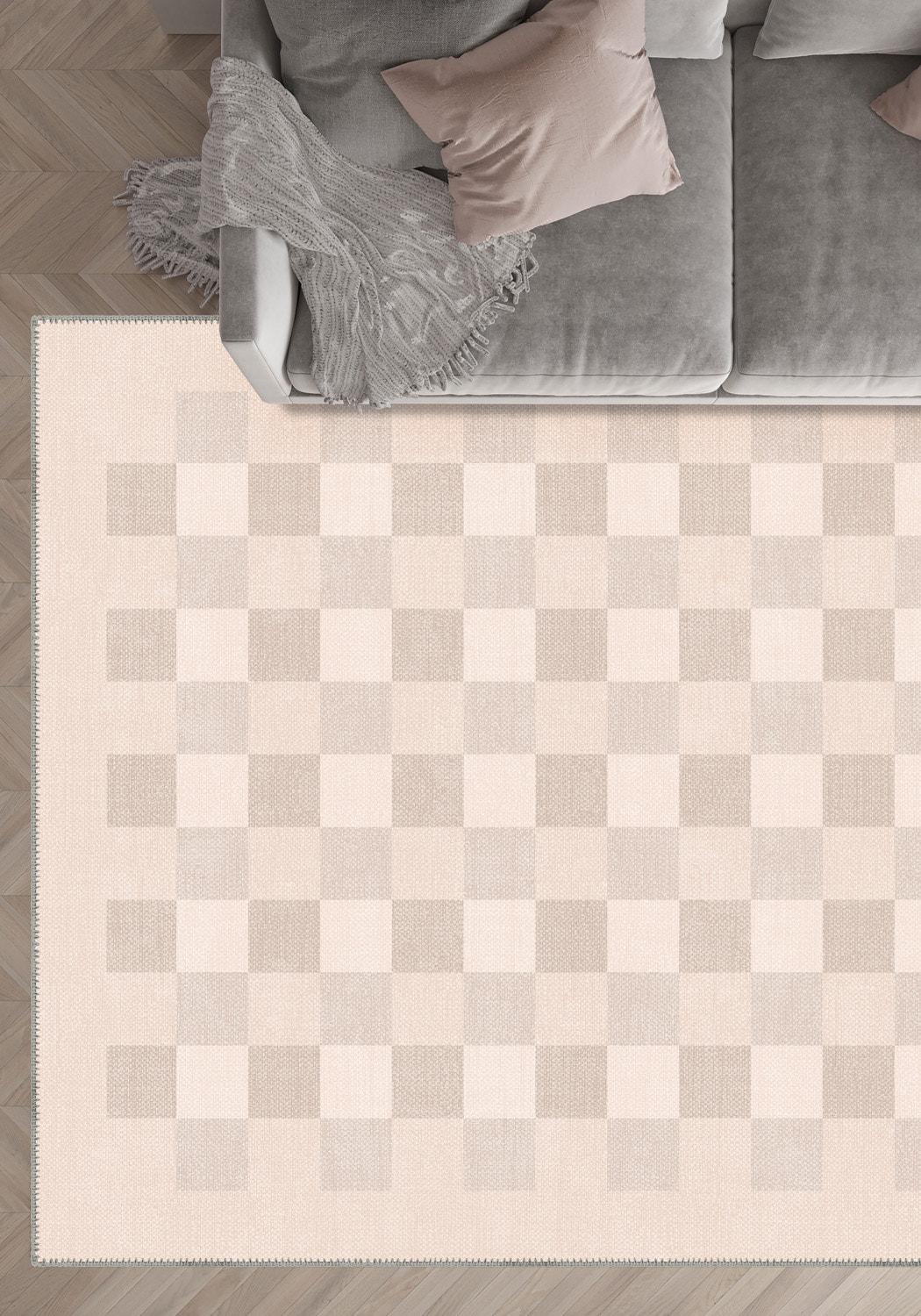 Liam Geometric Pink Rug