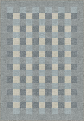 Liam Bordered Blue Washable Rug