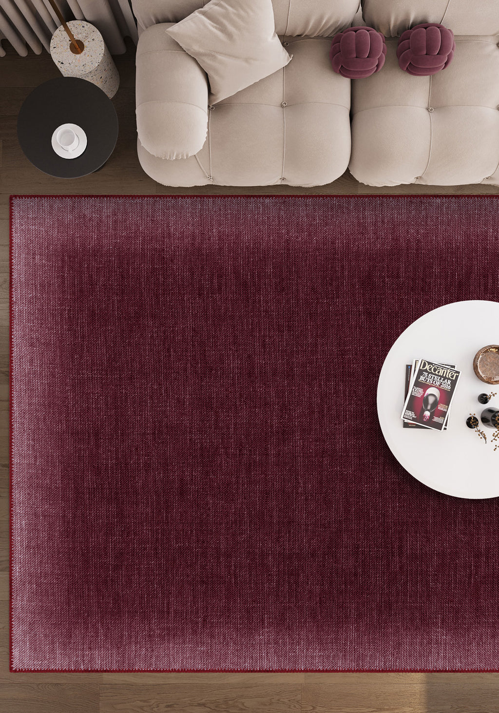 Madison Washable Burgundy Rug