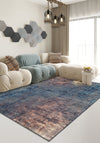 Lydia Brown and Blue Modern Rug