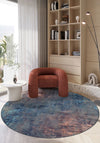 Lydia Brown and Blue Modern Rug