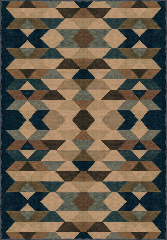 Rivena Beige Geometric Rug