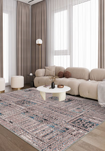 Nora Abstract Washable Pink Rug