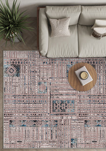 Nora Abstract Washable Pink Rug