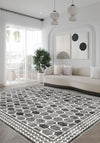 Elvara Bordered Grey Washable Rug