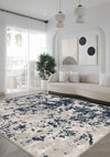 Grant Blue Abstract Washable Rug