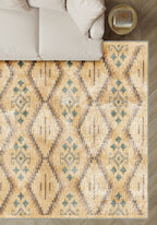 Leo Yellow Distressed Rug