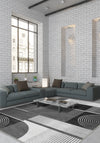 Peyton Geometric Black and White Rug