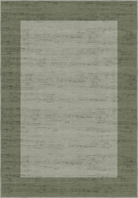 Savannah Bordered Green Rug