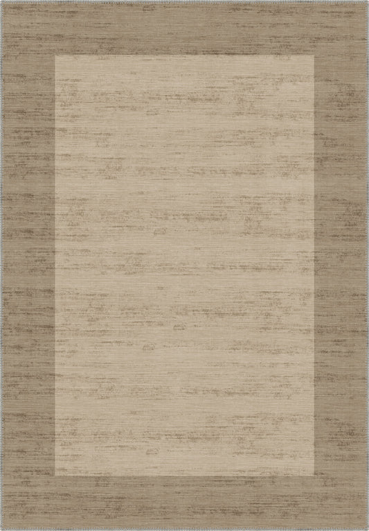 Savannah Bordered Brown Rug