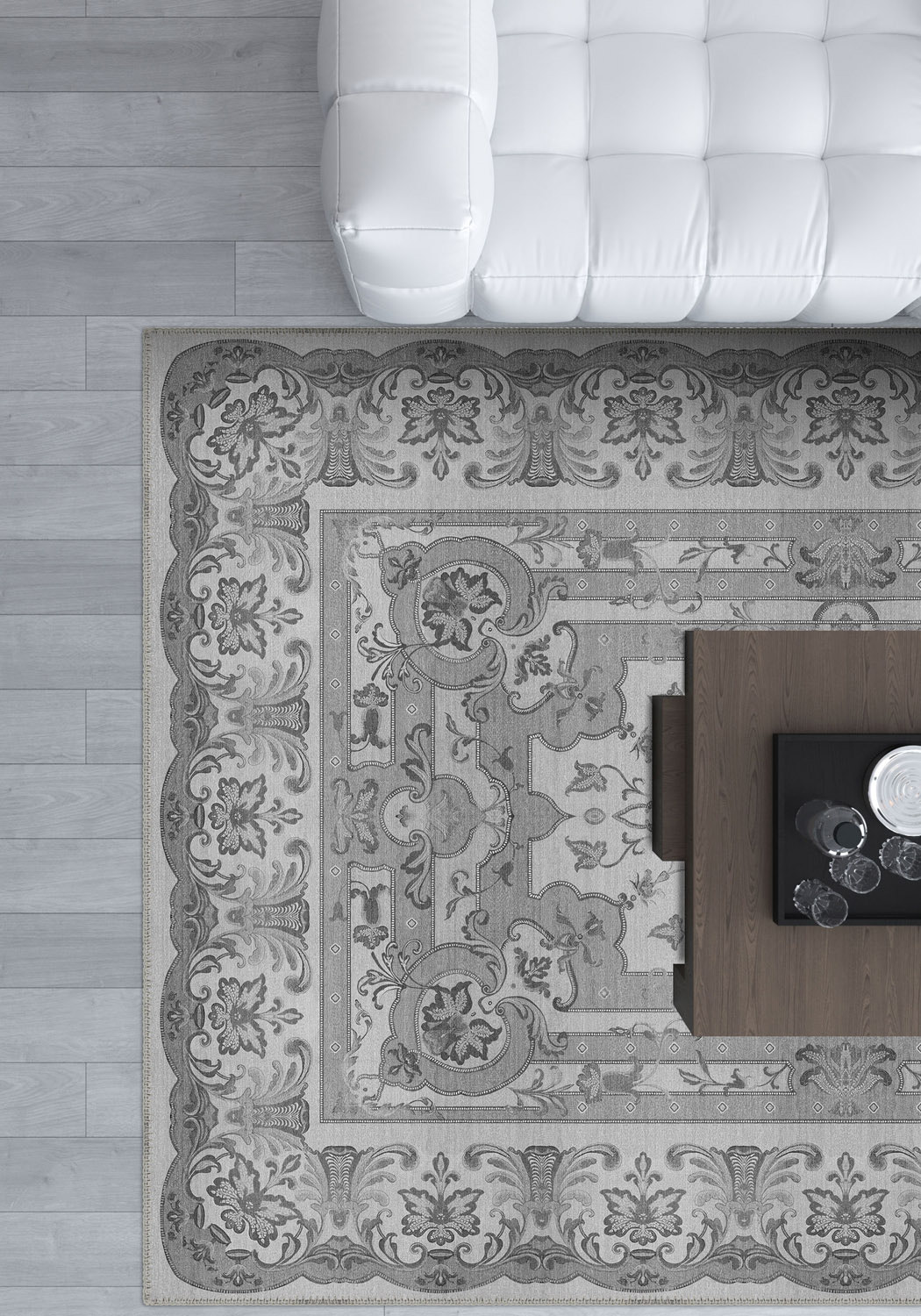 Dorian Grey Medallion Rug