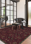 Perelith Burgundy Floral Rug