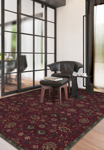 Perelith Burgundy Floral Rug