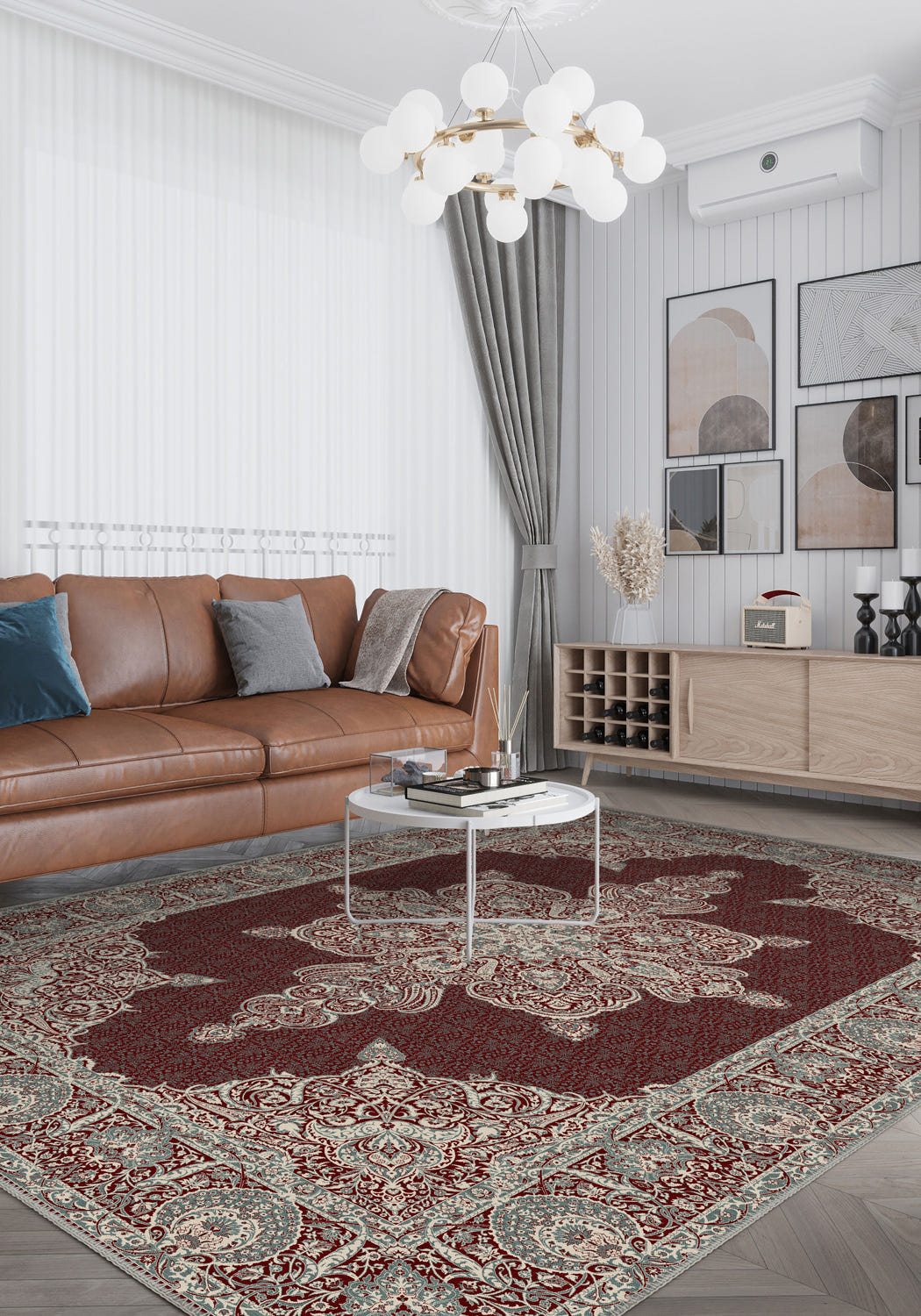 Farinda Burgundy Persian Rug