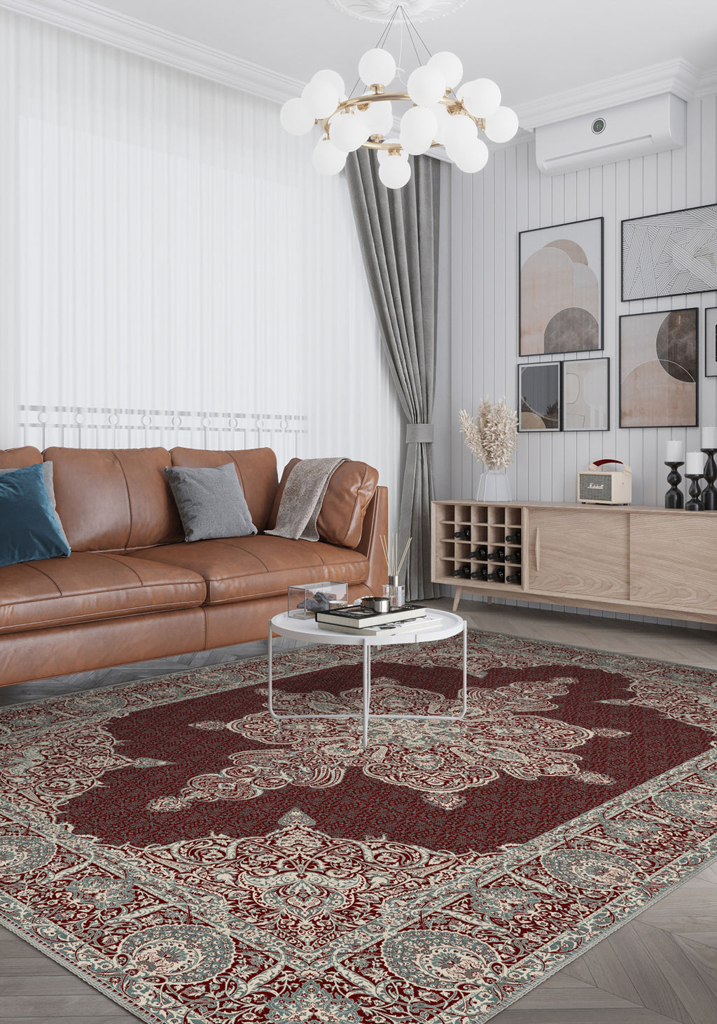 Farinda Burgundy Persian Rug