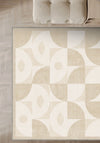Ondara Cream Geometric Washable Rug