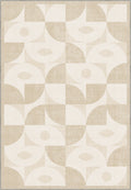 Ondara Cream Geometric Washable Rug