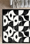 Ondara Black and White Geometric Rug