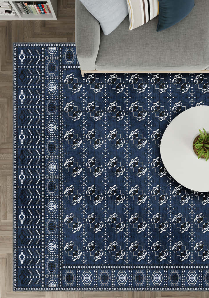 Kael Blue Washable Rug
