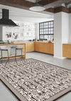 Aveline Brown Damask Rug