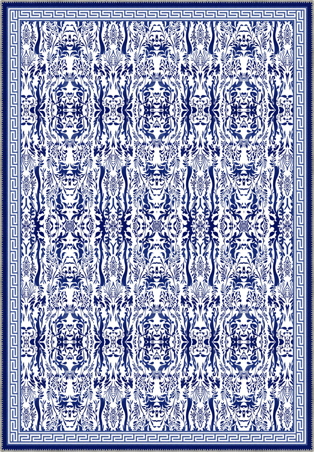 Aveline French Blue Foliage Rug