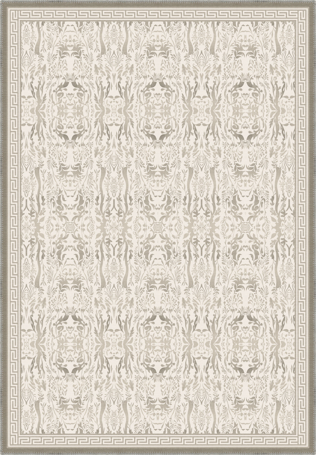 Aveline Beige Distressed Foliage Rug
