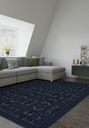 Aveline Deep Navy Damask Rug