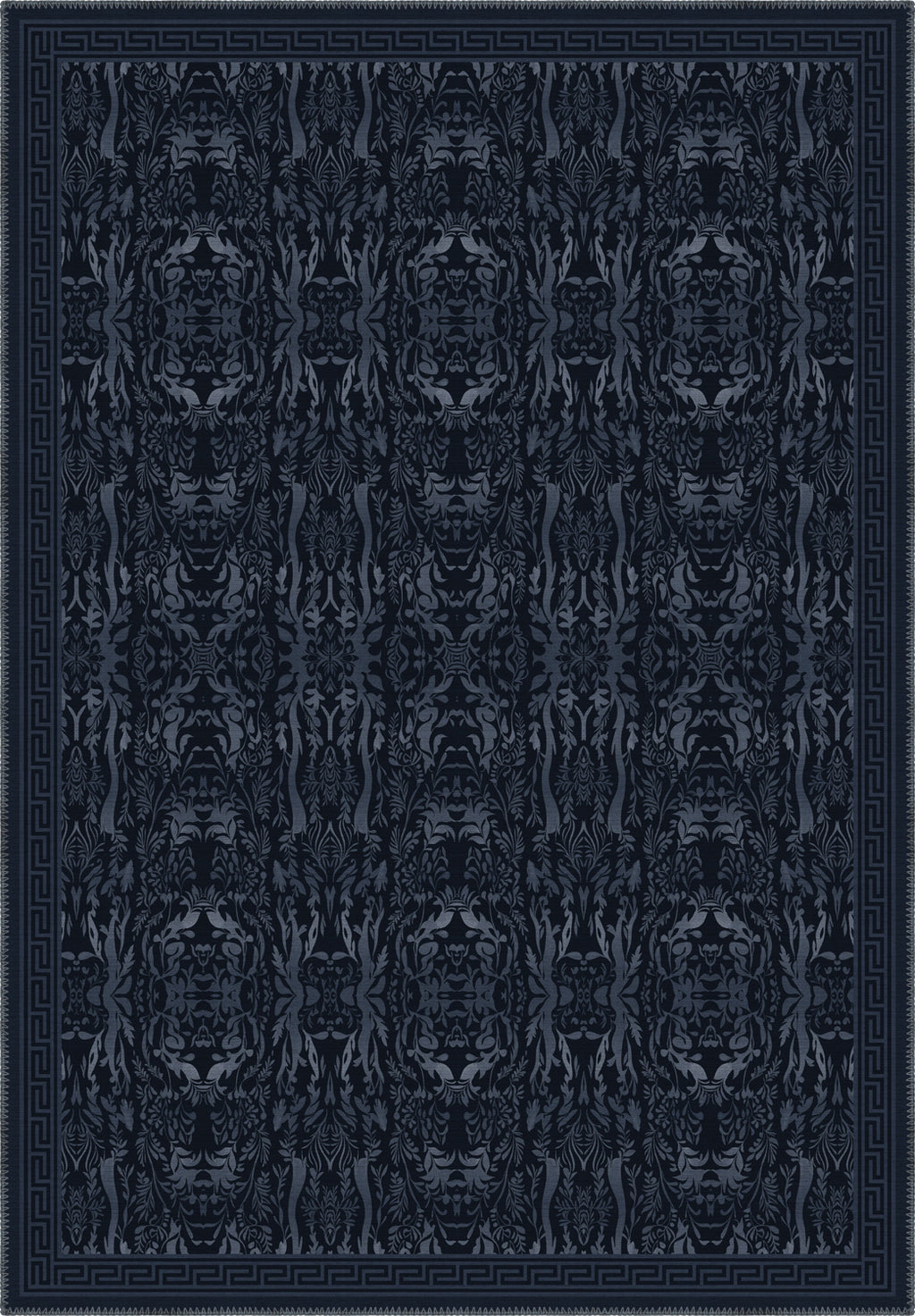 Aveline Deep Navy Damask Rug