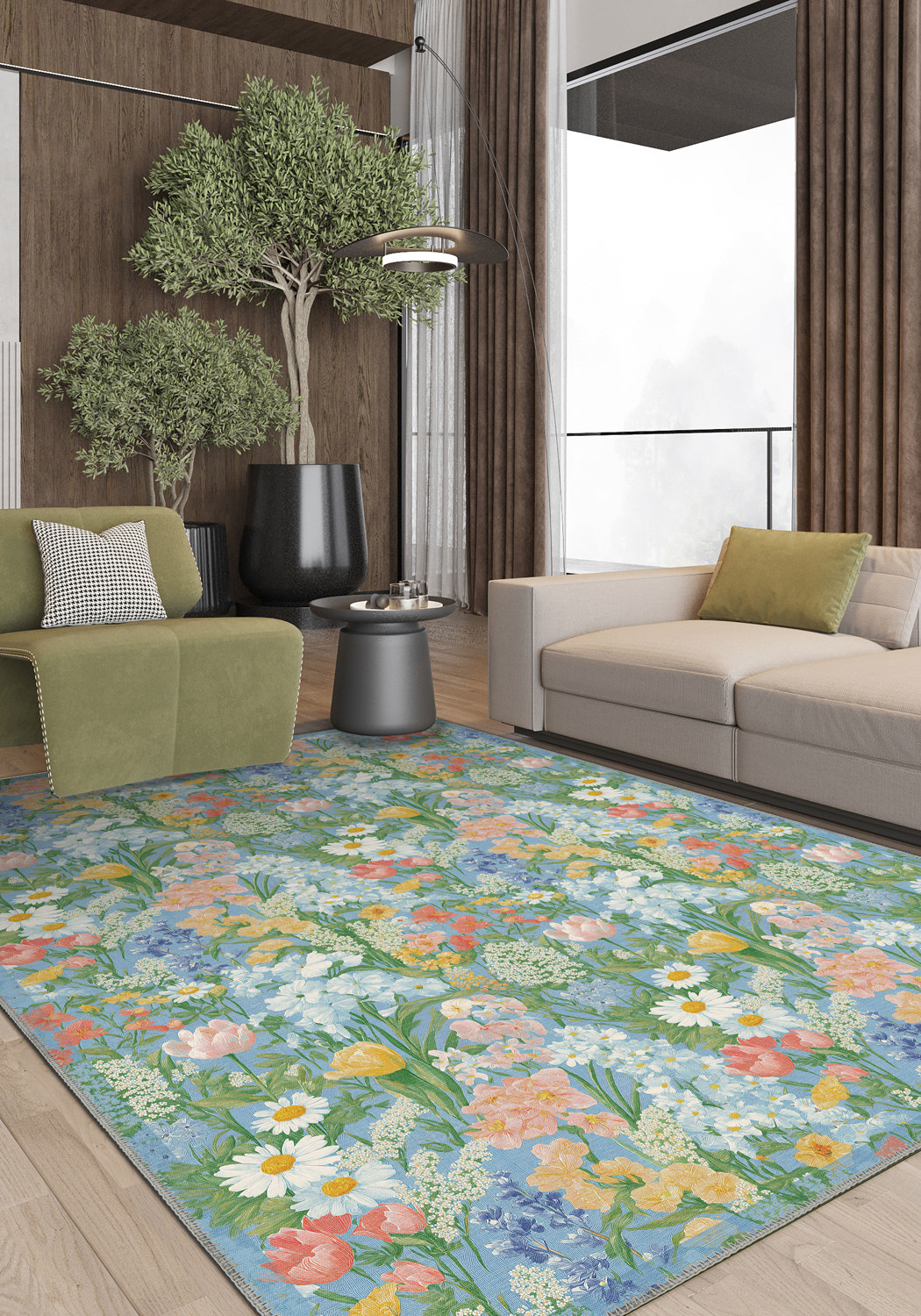 Spring Garden Floral Rug