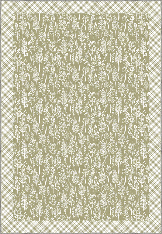 Alder Floral Sage Green Rug