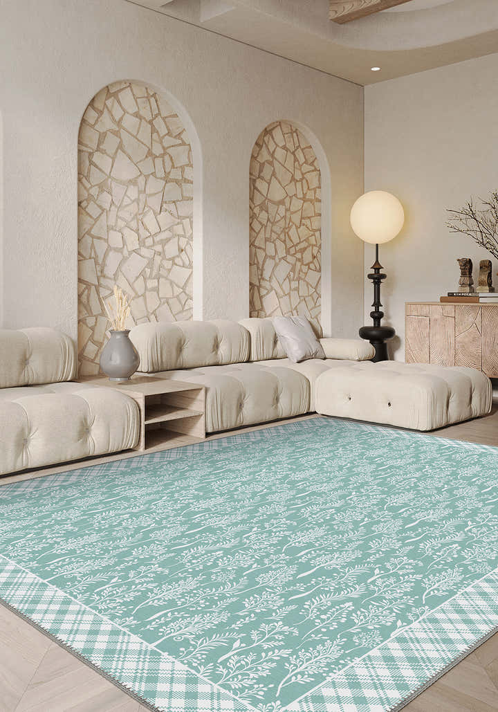 Alder Cottagecore Duck Egg Blue Rug