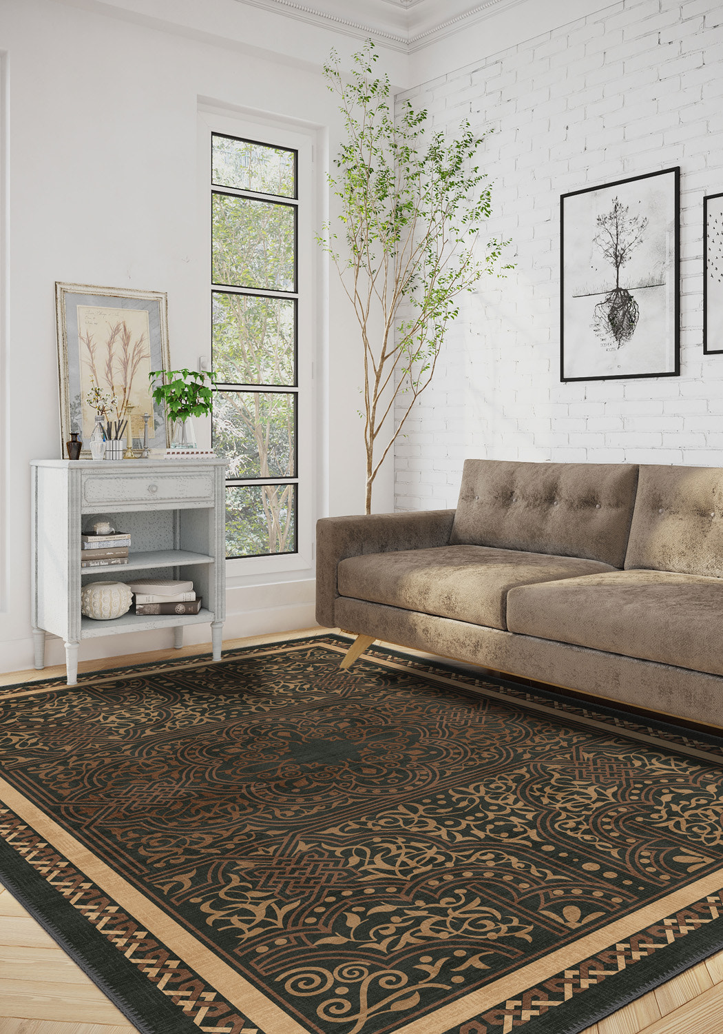 Ronan Earthy Ornamental Rug