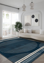 Navy rug for living room.