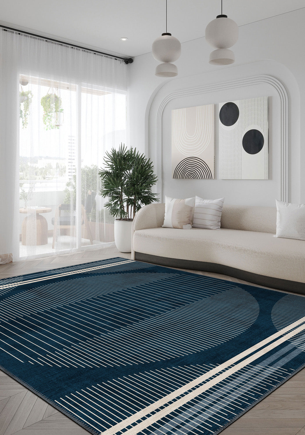 Navy rug for living room.