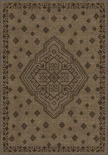 Brown hessian rug, rustic rug.