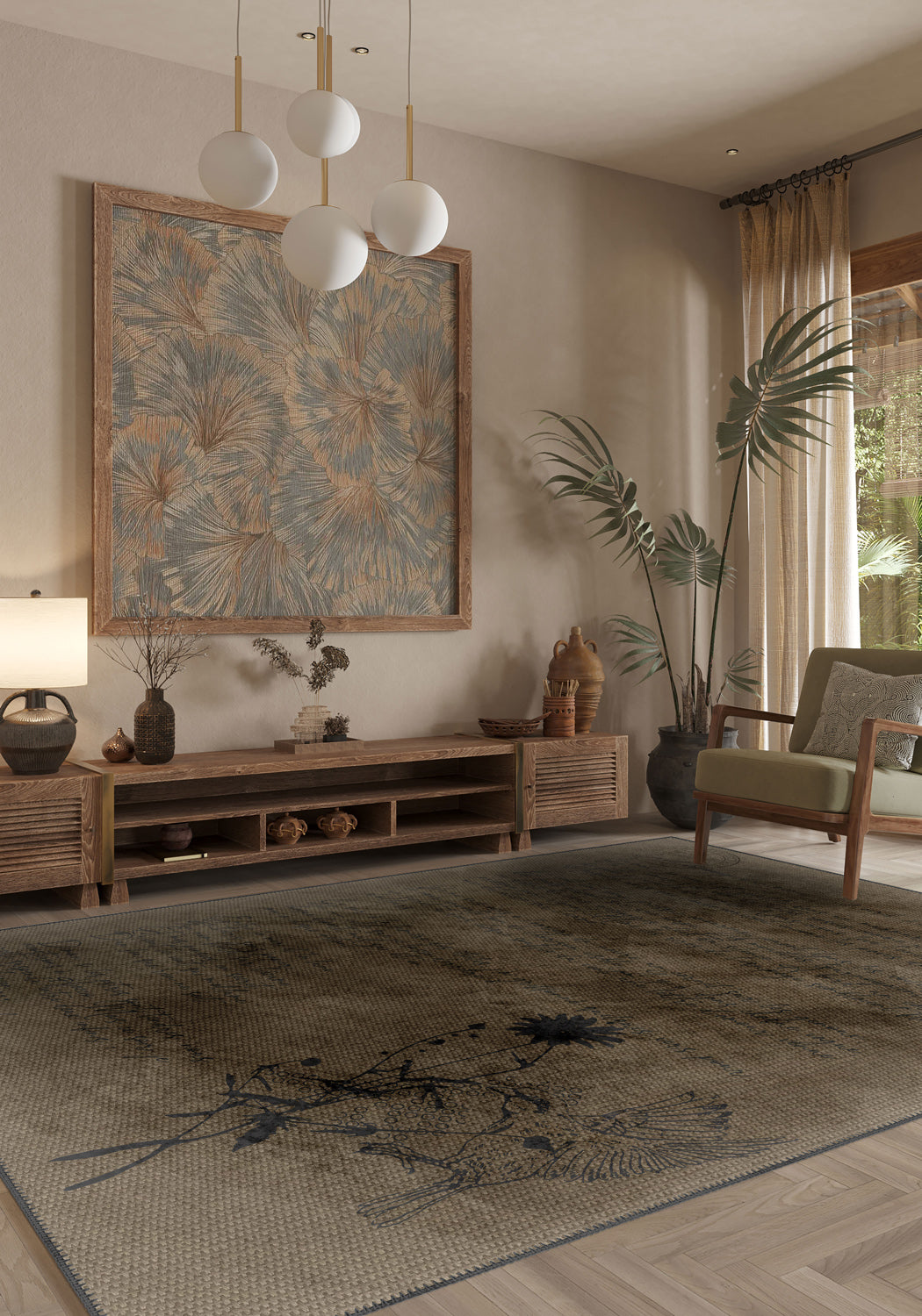Marceau Brown Document Rug