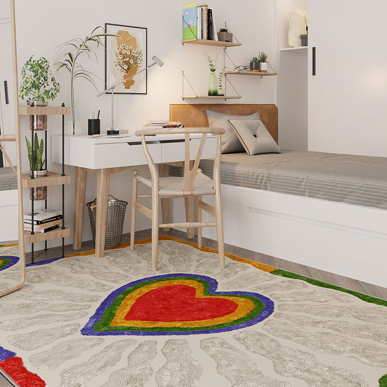 Heart rug for bedroom.