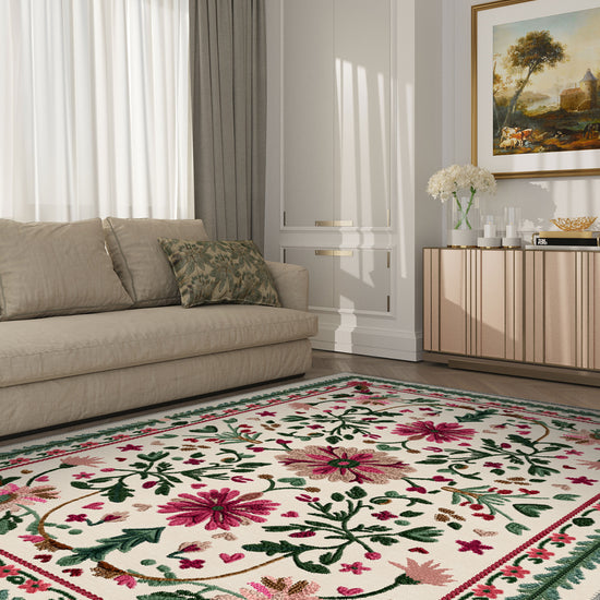 Floral turkish rug for living room.