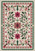 Colorful floral turkish rug for living room.