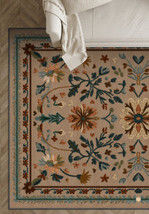 Brown anatolian rug for living room.