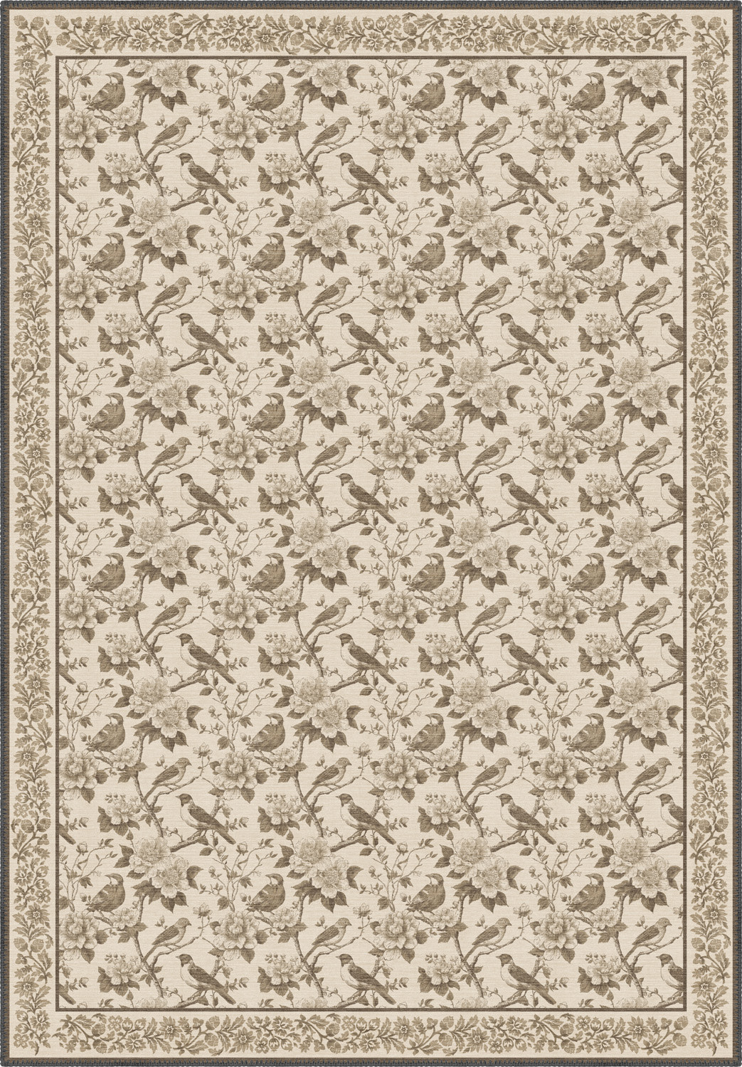 Isolde Taupe Bird Rug