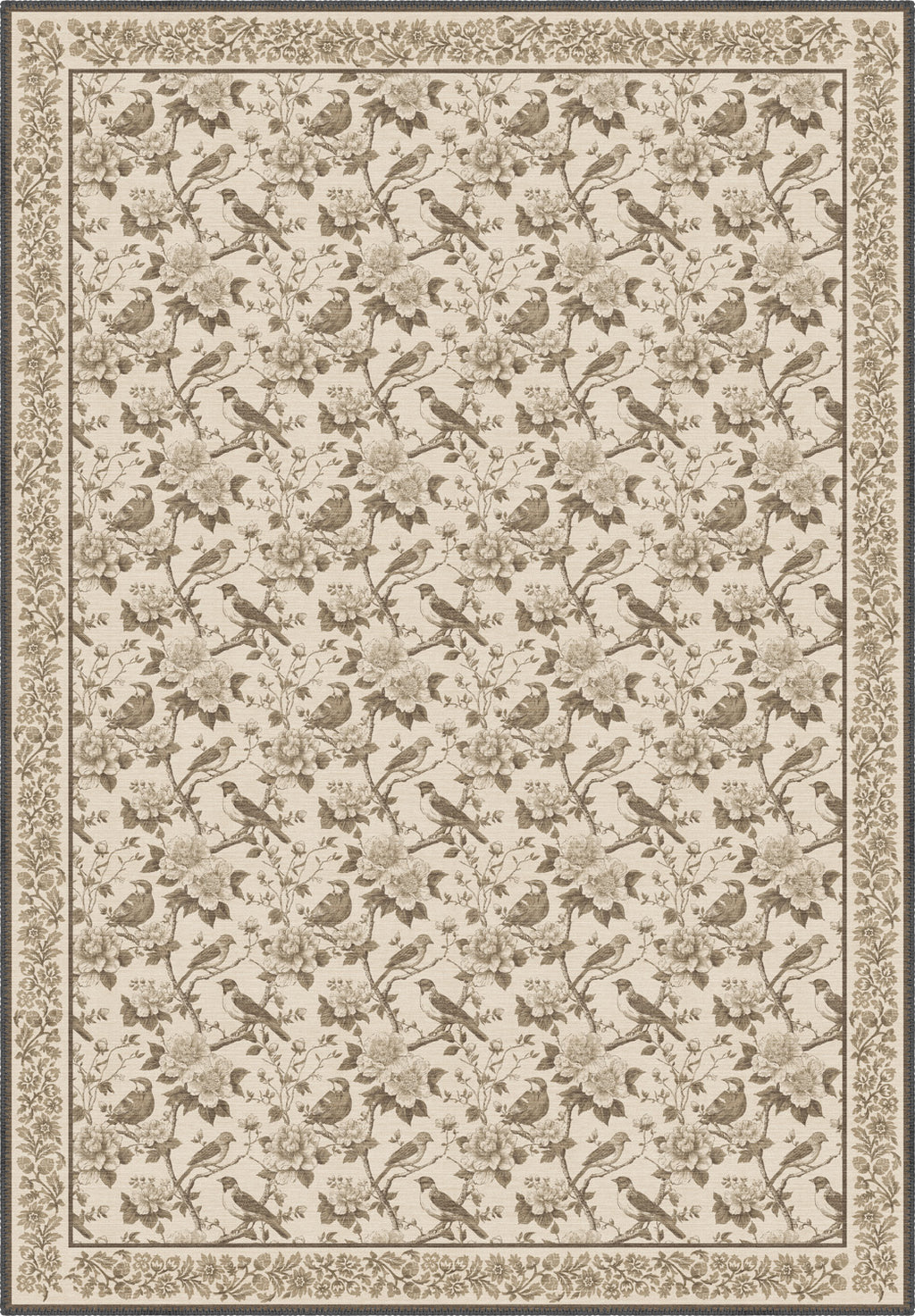 Isolde Taupe Bird Rug