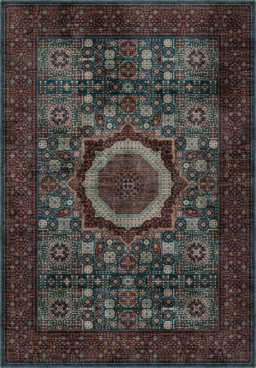 Yasmin Teal Mamluk Rug