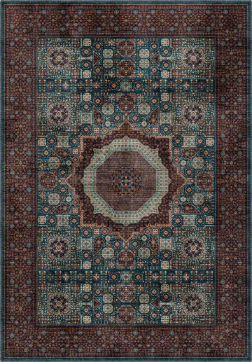 Yasmin Teal Mamluk Rug